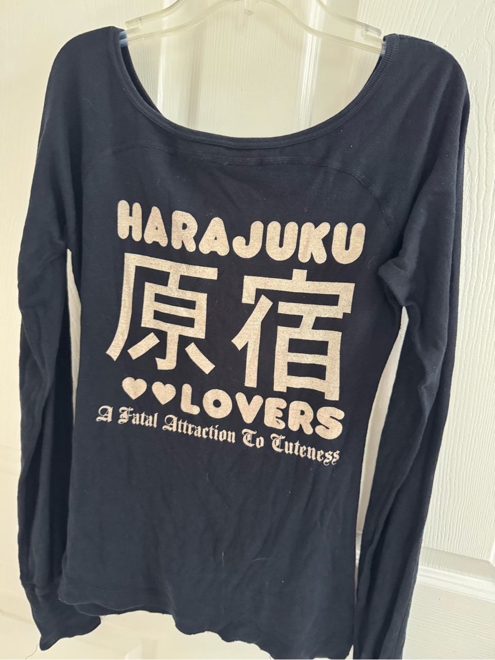Harajuku Lovers Black Tee with White Waffle Tag